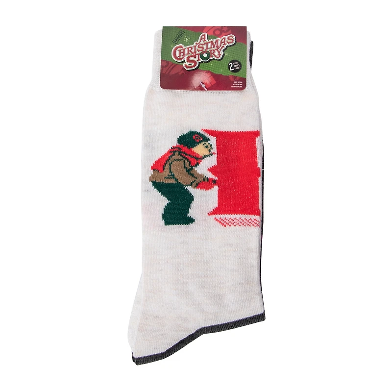 Christmas-Themed Licensed Crew Socks 2-Pairs