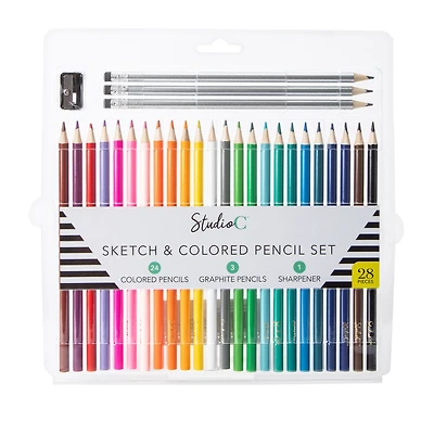 Studio C™ Sketch & Colored Pencil Set 28-Pack