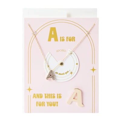 Alphabet Necklace & Tac Pin Set