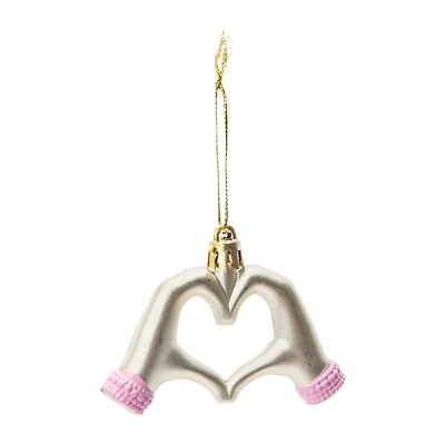 Snow Cool Christmas Heart Hands Tree Ornament