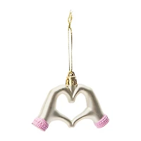 Snow Cool Christmas Heart Hands Tree Ornament