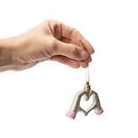 Snow Cool Christmas Heart Hands Tree Ornament