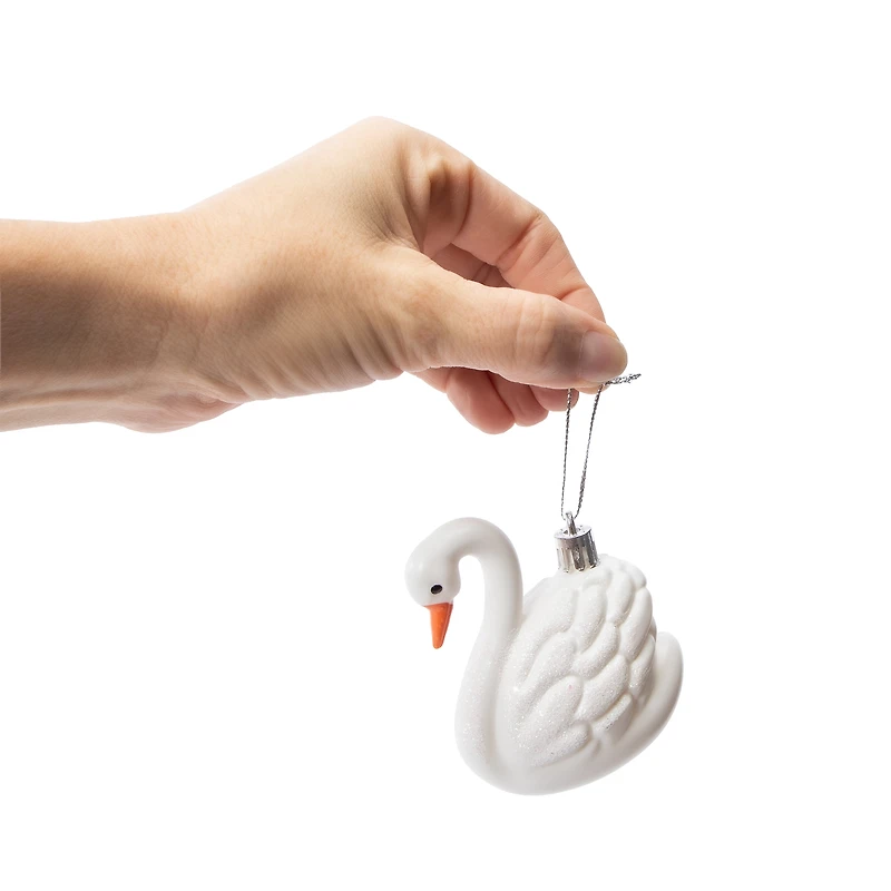 Snow Cool Christmas Swan Tree Ornament