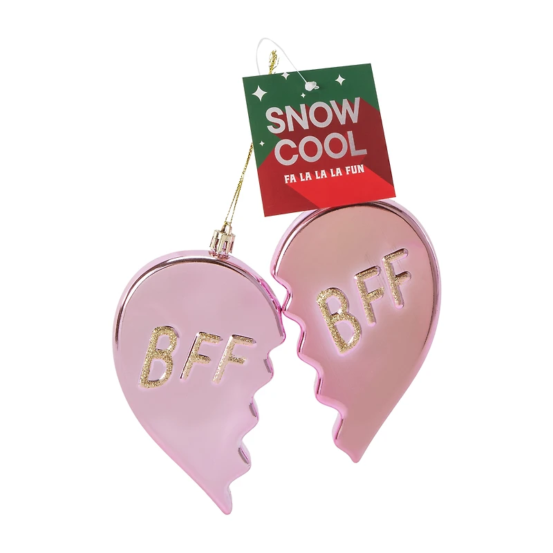 Christmas BFF Heart Tree Ornament