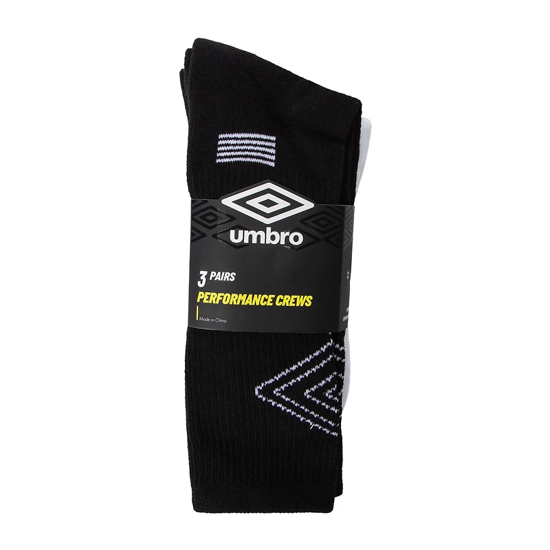 Young Mens Umbro Preformance Crews 3-Pairs