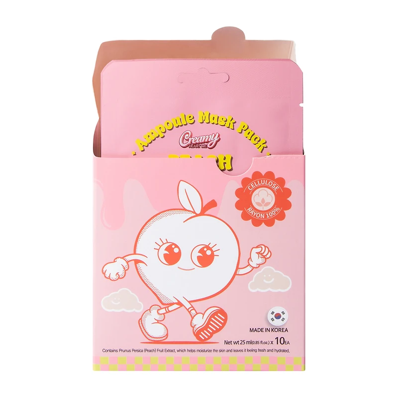 Creamy Heart Me Peach Ampoule Mask 10-Pack