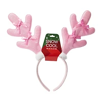 Snow Cool Christmas Pink Glitter Antler Headband