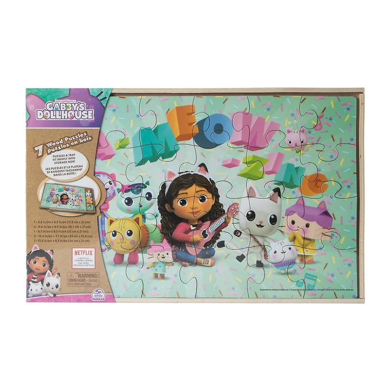 DreamWorks Gabby's Dollhouse Wood Puzzles 7-Count