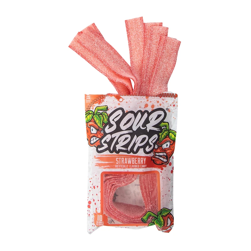Sour Strips® Blue Strawberry Flavored Candy 3.4oz
