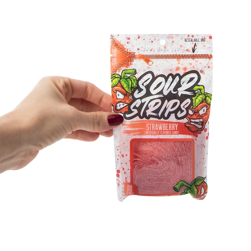 Sour Strips® Blue Strawberry Flavored Candy 3.4oz