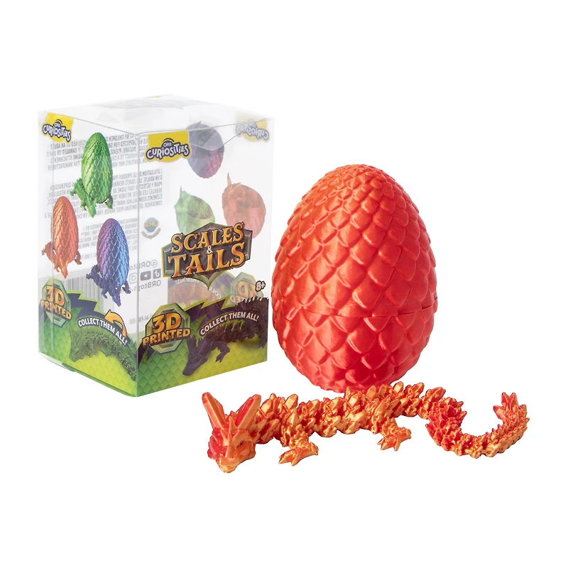 ORB Curiosities 3D Printed Scales & Tails Mystery Egg Toy (Styles May Vary)