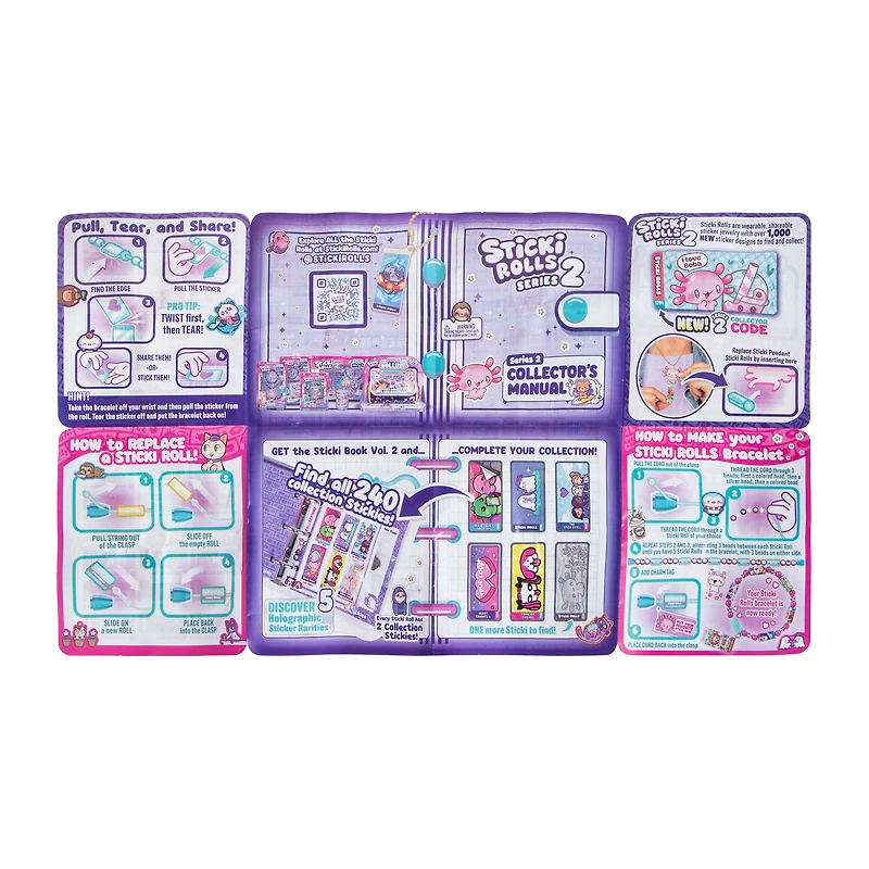 Sticki Rolls Mystery Wearable Sticker Bracelet Capsule Set (Styles May Vary)