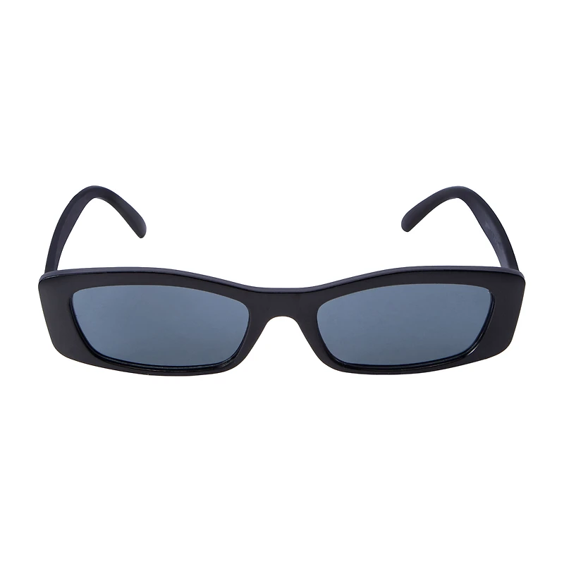 Juniors Black Rectangle Sunglasses