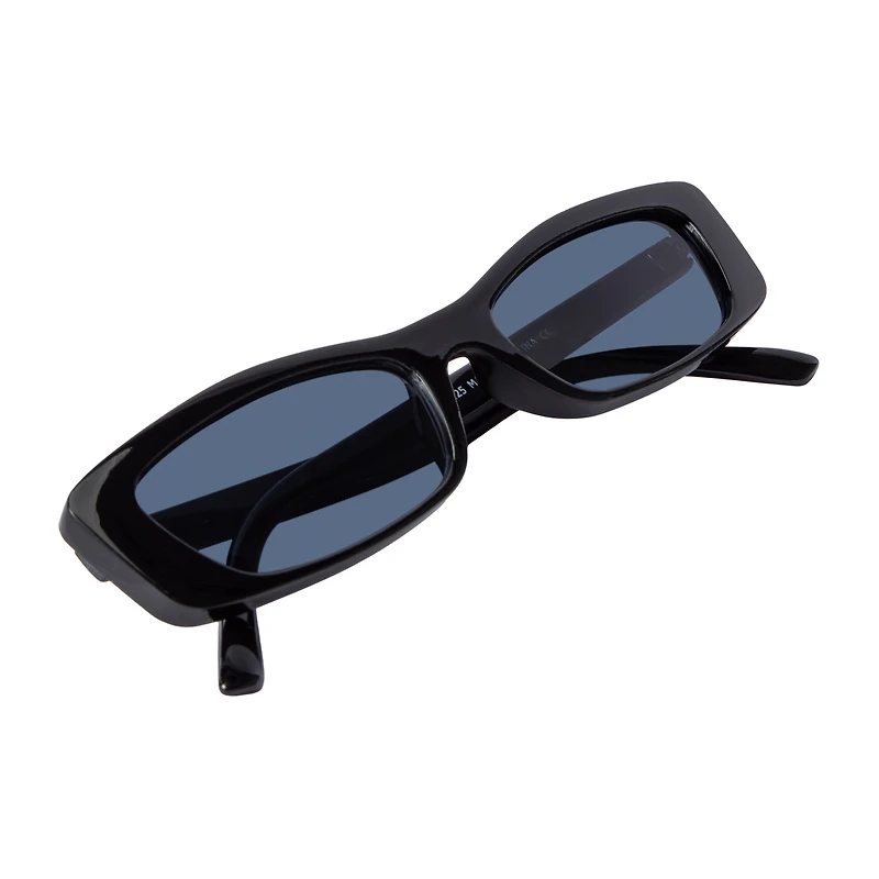 Juniors Black Rectangle Sunglasses