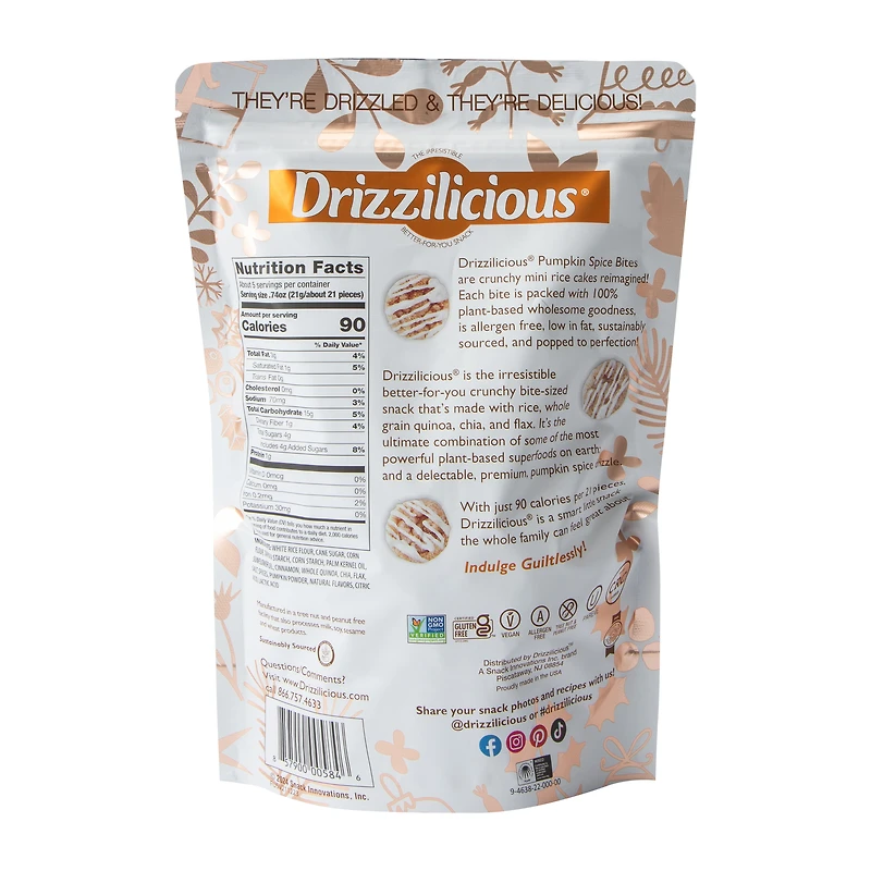 Drizzilicious® Mini Rice Cakes Pumpkin Spice Bites 4oz