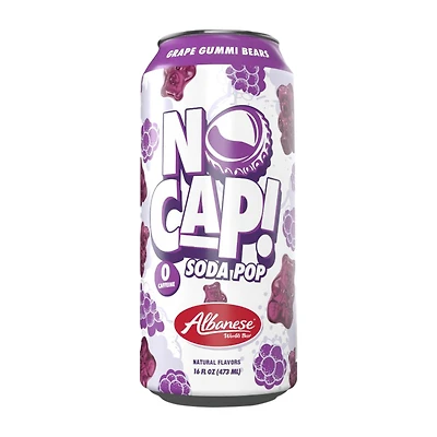 No Cap! Grape Gummi Bears Soda Pop 16oz