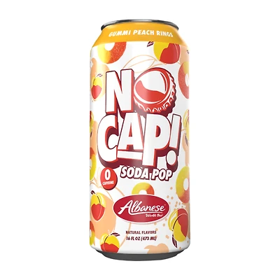 No Cap! Gummi Peach Rings Soda Pop 16oz