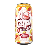 No Cap! Gummi Peach Rings Soda Pop 16oz