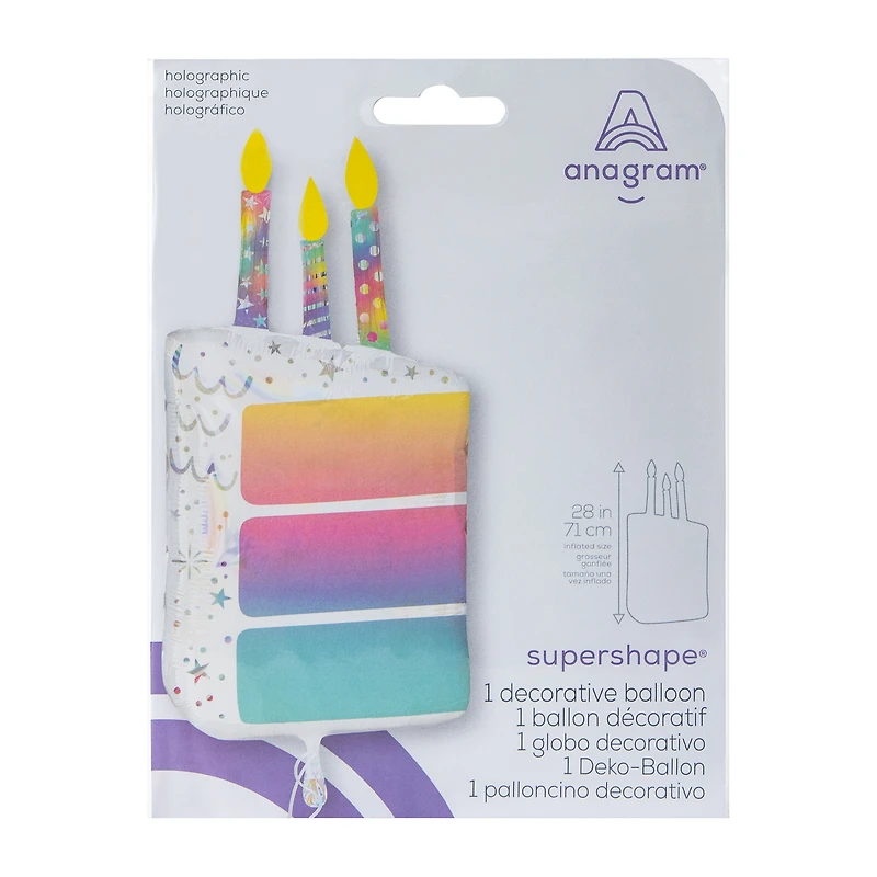 INFLATED Anagram® Supershape® Cake Slice Decorative Balloon 28in