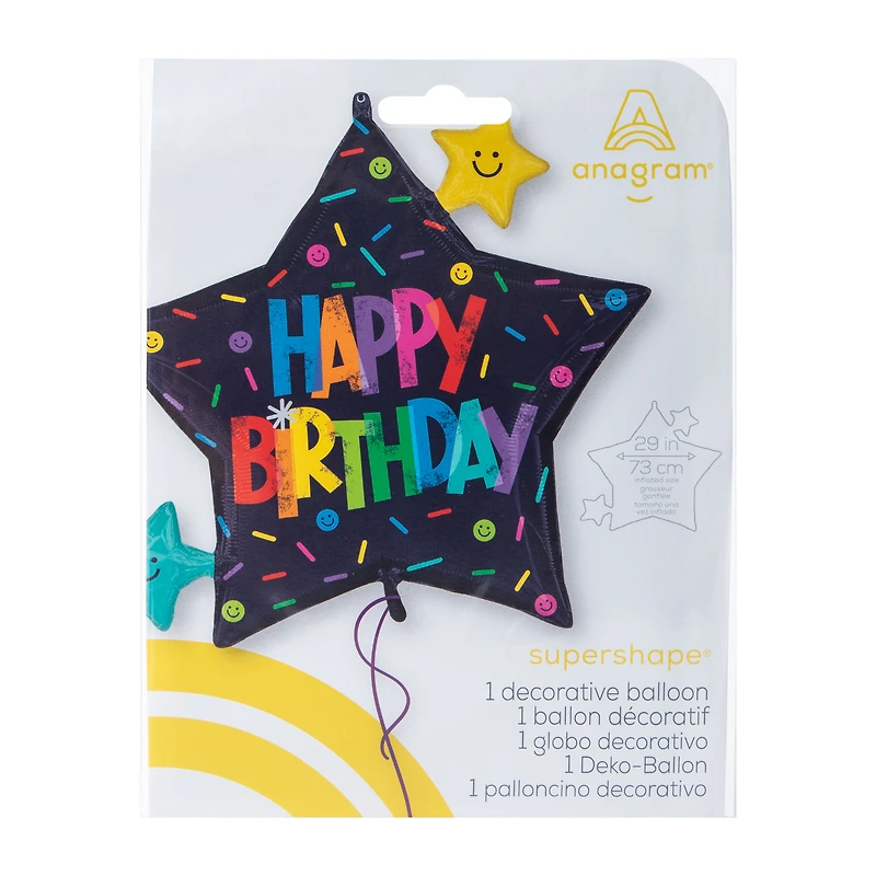INFLATED Happy Birthday Star Balloon