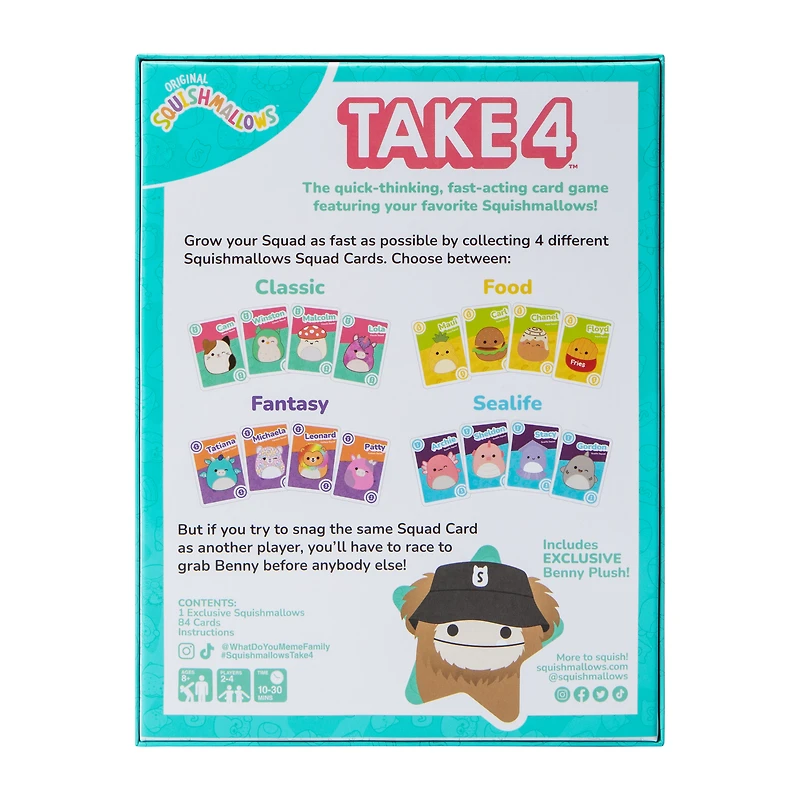Squishmallows™ Take 4 Card Game