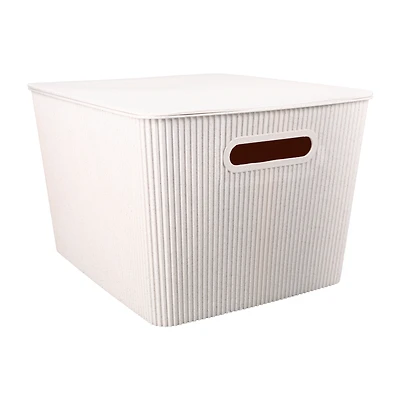 Large Wheat Straw Bin With Lid