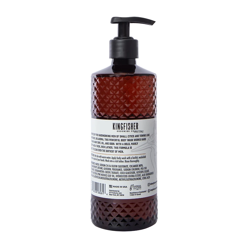 Kingfisher Grooming Co. Bergamot & Amber Woods Body Wash 18oz