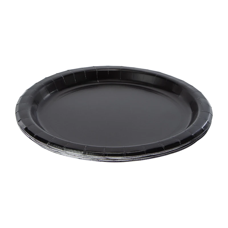 Black Solid Paper Plates