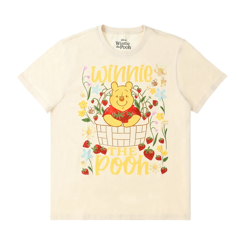 Disney Winnie The Pooh Strawberry Basket Graphic Tee