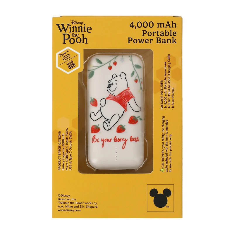 Disney Winnie The Pooh Portable Power Bank 4000mAh