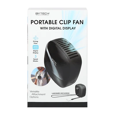 Portable Clip Fan With Digital Display
