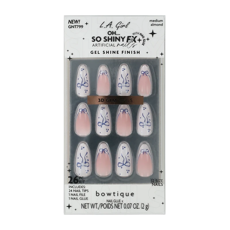 L.A. Girl Oh… So Shiny Bowtique Artificial Nails 26-Pack