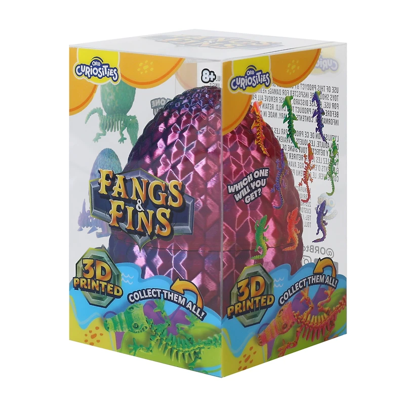 ORB Curiosities® 3D Printed Fangs & Fins Egg Toy (Styles May Vary)