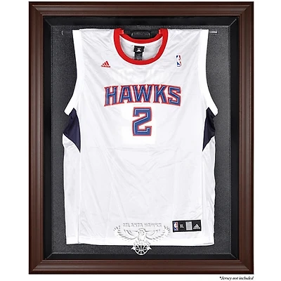 Atlanta Hawks Brown Framed Hardwood Classics Logo 2007 - 2015 Jersey Display Case