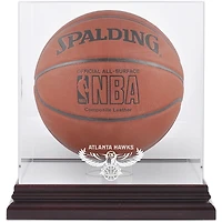Atlanta Hawks Mahogany Hardwood Classics 2007 -2015 Logo Basketball Display Case with Mirrored Back