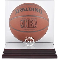 Boston Celtics Mahogany Team Logo Basketball Display Case with Mirrored Back