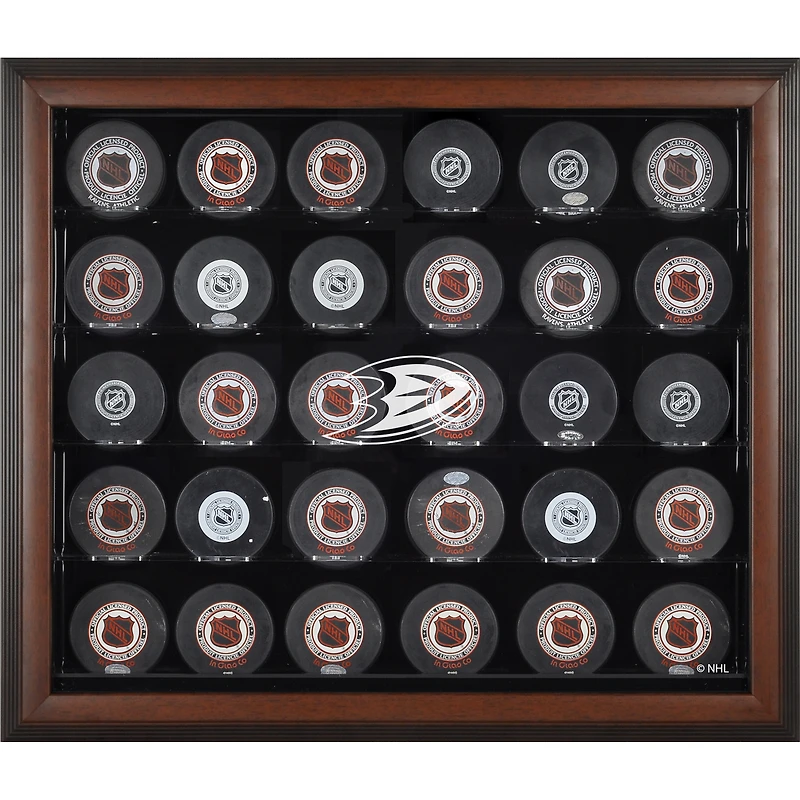 Anaheim Ducks 30-Puck Brown Display Case