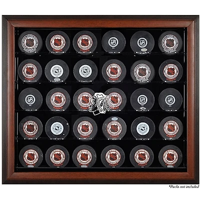 Chicago Blackhawks 30-Puck Brown Display Case