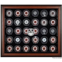 Edmonton Oilers 30-Puck Brown Display Case