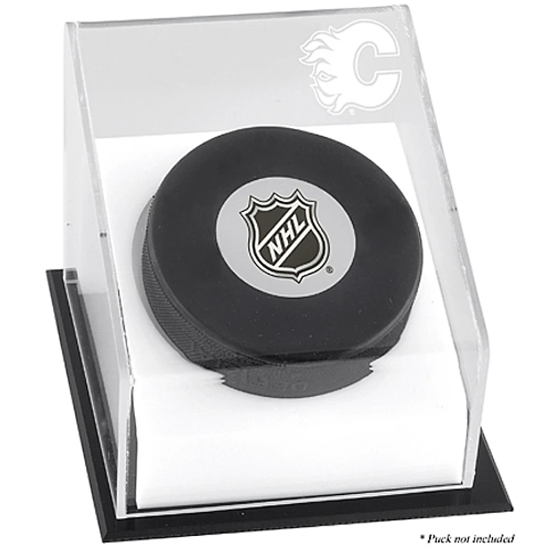Calgary Flames Puck Deluxe Logo Display Case