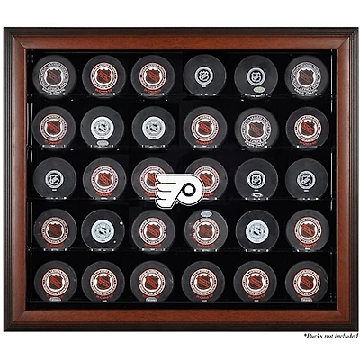 Philadelphia Flyers 30-Puck Brown Display Case