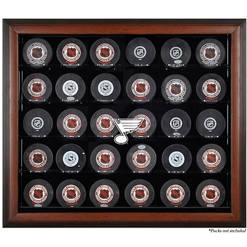 St. Louis Blues 30-Puck Brown Display Case