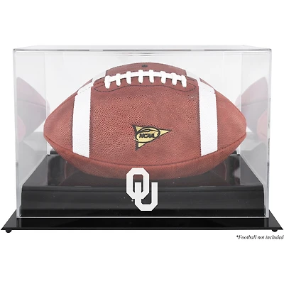 Oklahoma Sooners Black Base Team Logo Football Display Case with Mirror Back