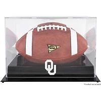 Oklahoma Sooners Black Base Team Logo Football Display Case with Mirror Back