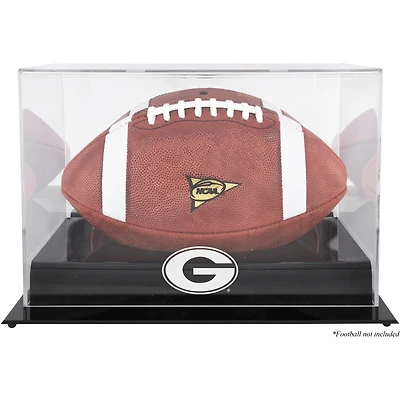 Georgia Bulldogs Black Base Team Logo Football Display Case with Mirror Back