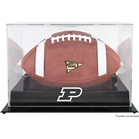 Purdue Boilermakers Black Base Team Logo Football Display Case with Mirror Back