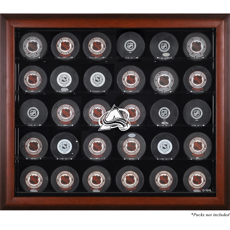 Colorado Avalanche 30-Puck Mahogany Display Case