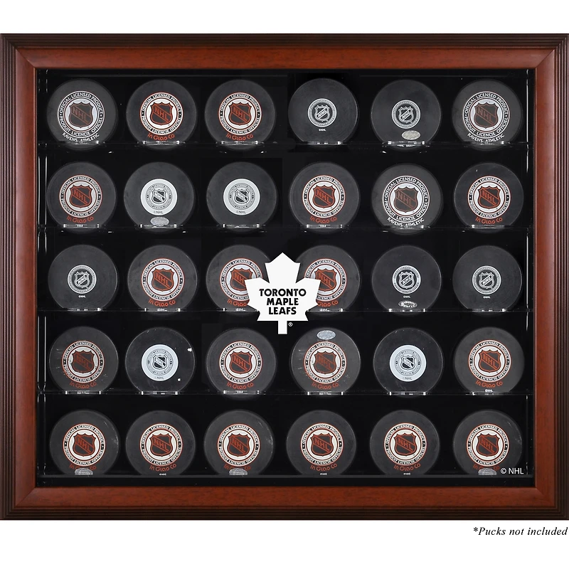 Toronto Maple Leafs (1970-2016) 30-Puck Mahogany Display Case