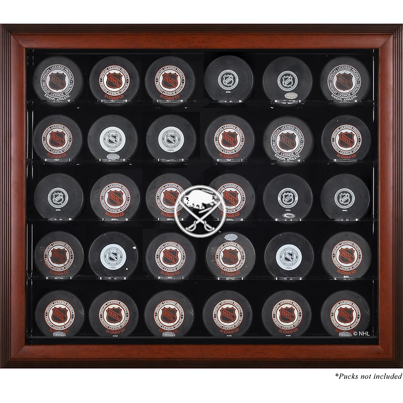 Buffalo Sabres 30-Puck Mahogany Display Case