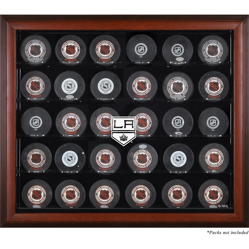 Los Angeles Kings 30-Puck Mahogany Display Case